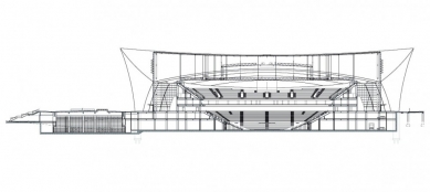 Plavecké stadiony v Šanghaji od gmp - Řez hlavním plaveckým stadionem - foto: gmp architekten