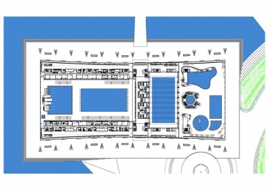 Plavecké stadiony v Šanghaji od gmp - Půdorys - foto: gmp architekten