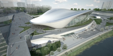 Completion of the swimming center in London by Zaha Hadid - Visualization of the stadium after the Olympic Games - foto: Zaha Hadid Architects