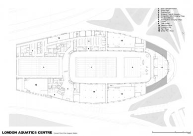Dokončení plaveckého centra v Londýně od Zahy Hadid - Půdorys přízemí po skončení olympijských her - foto: Zaha Hadid Architects