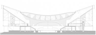 Completion of the swimming center in London by Zaha Hadid - <Transaction>Cross-section during the Olympic Games</Transaction> - foto: Zaha Hadid Architects