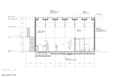 Dům bez oken v Yokohamě od Takeshi Hosaka - Řez - foto: Takeshi Hosaka architects