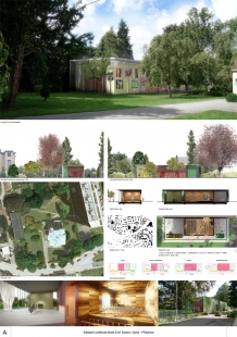 Výběr neoceněných projektů arch. soutěže na přístavbu ZUŠ Úpice - Návrh č.2: Ing.arch. Mg.A. Martin Rusina, Mg.A. Marcela Steinbachová, Mgr.A. Marcel Turic - foto: Skupina