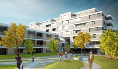 Ve Vídni se staví šestipatrový činžovní dům ze dřeva - Vizualizace dřevostavby činžovního domu ve vídeňské čtrvti Donaustadt - foto: Schluder Architektur/Hagmüller Architekten