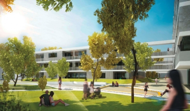 Ve Vídni se staví šestipatrový činžovní dům ze dřeva - Vizualizace dřevostavby činžovního domu ve vídeňské čtrvti Donaustadt - foto: Schluder Architektur/Hagmüller Architekten