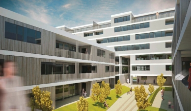 Ve Vídni se staví šestipatrový činžovní dům ze dřeva - Vizualizace dřevostavby činžovního domu ve vídeňské čtrvti Donaustadt - foto: Schluder Architektur/Hagmüller Architekten