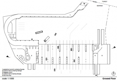 Hraniční přechod Sarpi v Gruzii od J. Mayer H. - Půdorys přízemí - foto: J. Mayer H. Architects