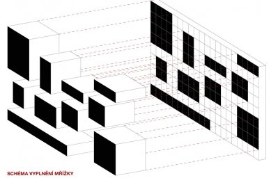 Tomáš Zdvihal (6. roč) - Neues Bauhaus Museum Weimar - Schéma vyplněné mřížky - foto: Tomáš Zdvihal