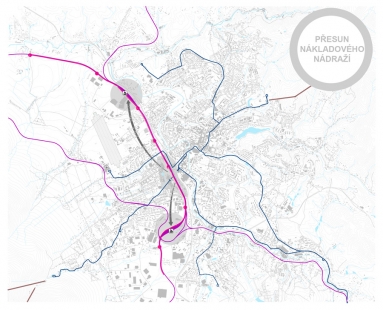 Central Station Liberec - Přestavba území vlakového nádraží v Liberci - Schéma nákladových nádraží - foto: Václav Hájek