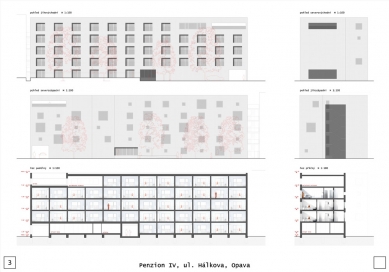 Penzion pro seniory v Opavě - výsledky soutěže - 1. snížená cena - Akad. arch. Václav Alda, Ing. arch. Peter Jurášek, Ing. arch. MgA Juraj Sonlajtner, Ing. arch. Jakub Obůrka