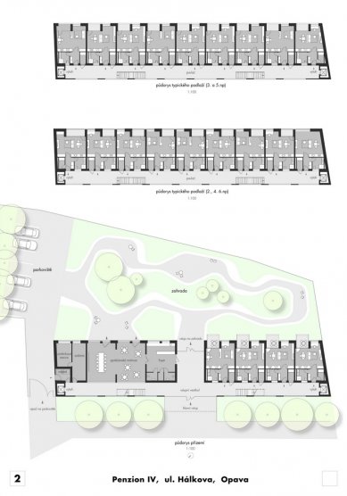 Pension for Seniors in Opava - selection of unappreciated projects - Competition Proposal No. 20 - foto: Ing.arch. Ondřej Tuček, Ing.arch. Lucie Waclawiecová, Ing.arch. Vladislav Králíček