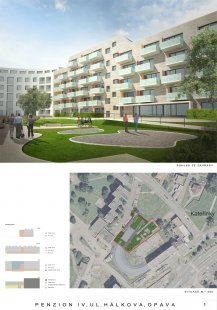 Penzion pro seniory v Opavě - výběr neoceněných projektů - Soutěžní návrh č. 85 - foto: Ing.arch. Danuše Masná, Bc. Michal Hýl