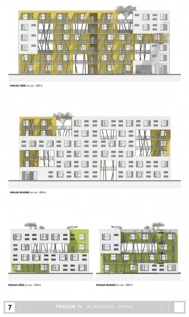 Penzion pro seniory v Opavě - výběr neoceněných projektů - Soutěžní návrh č. 92 - foto: kolektiv RH-ARCH