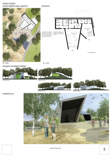 Park Čtyři Dvory v Českých Budějovicích - výsledky soutěže - 3. cena (60 tis. Kč): Ing. arch. Kryštof Štulc, Ing. Tereza Mácová, Ing. Ilona Vybíralová