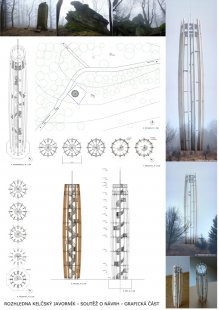 Rozhledna Kelčský Javorník - výsledky soutěže - 2. cena (30tis. Kč): Ing. Ondřej Balážik, spolupráce: Ing. arch. Marta Balážiková, Pavel Petrů