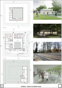 Revitalizace kulturního domu ve Vodňanech - výsledky soutěže - 2. cena - Platforma architekti Ing. David Průša, Ing.arch. Alena Mazalová ve spolupráci s Ing.arch. Janem Zemanem