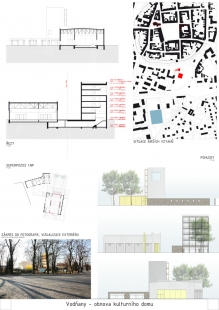 Revitalizace kulturního domu ve Vodňanech - výsledky soutěže - 3. cena - Ing.arch. Jan Kadlas, Ing.arch. David Pavlišta a Ing.arch. Jiří Žid