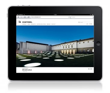 Nové národní webové stránky Zumtobelu září brilantním leskem - Díky realizaci moderního standardu jako HTML 5 je stažení webového výstupu možné i pomocí iPadu a mobilních koncových přístrojů.