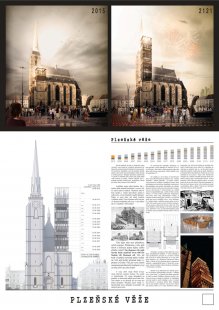 Výsledky soutěže na druhou věž plzeňské katedrály  - 3. cena : Elena Machin Garijo, Ing. arch. Štěpán Martinovský