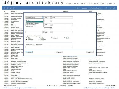 Dějiny architektury na FA ČVUT - databáze osobností a staveb