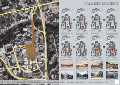 Výsledky soutěže Cena Petra Parléře 2012 - 2. cena - Návrh č.4: Valašské Meziříčí - Regenerace parteru náměstí s přiléhající ulicí Mostní - foto: Ing. arch. Jan Albrecht, MgA. Renata Slámková