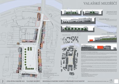 Výsledky soutěže Cena Petra Parléře 2012 - 2. cena - Návrh č.4: Valašské Meziříčí - Regenerace parteru náměstí s přiléhající ulicí Mostní - foto: Ing. arch. Jan Albrecht, MgA. Renata Slámková