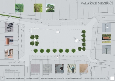 Výsledky soutěže Cena Petra Parléře 2012 - 2. cena - Návrh č.4: Valašské Meziříčí - Regenerace parteru náměstí s přiléhající ulicí Mostní - foto: Ing. arch. Jan Albrecht, MgA. Renata Slámková