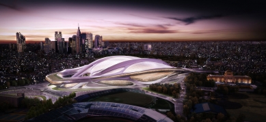 Vítězný projekt japonského národního stadionu od Zahy Hadid - foto: Zaha Hadid Architects