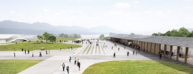 Centrální budova EPFL v Lausanne od Kengo Kuma