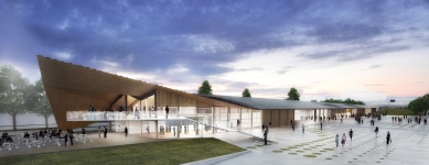 Central building of EPFL in Lausanne by Kengo Kuma