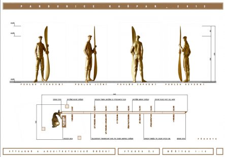 Památník aviatika Jana Kašpara v Pardubicích - výsledky soutěže - 2. cena (90 tis. Kč) - foto: František Bálek, Lukáš Obršál, Dagmar Bodláková, Tomáš Kačerovský