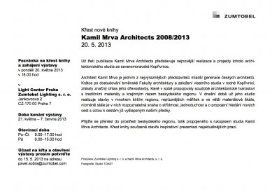 Pozvánka na křest nové publikace Kamil Mrva Architects