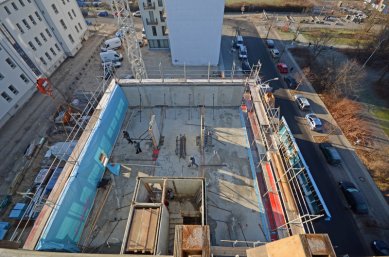 Smart combination of wood, concrete, and fermacell in seven-story residential buildings in Berlin