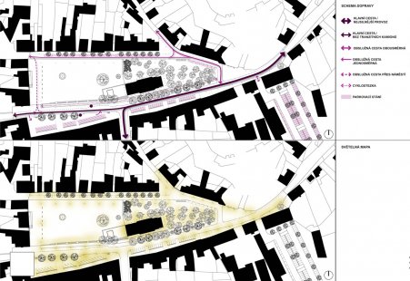 Revitalization of Smiřických Square in Kostelec nad Černými lesy - competition results - 2. price: Proposal No. 24