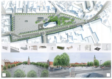 Revitalization of Smiřických Square in Kostelec nad Černými lesy - competition results - 3.price : Proposal No. 7