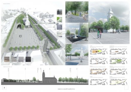 Revitalization of Smiřických Square in Kostelec nad Černými lesy - competition results - 3.price: Proposal No. 7