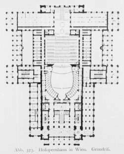 Otto Wagner: Moderní stavba divadel  - August Sicard von Sicardsburg, Eduard van der Null: Vídeňská státní opera (Wiener Staatsoper), 1860-69