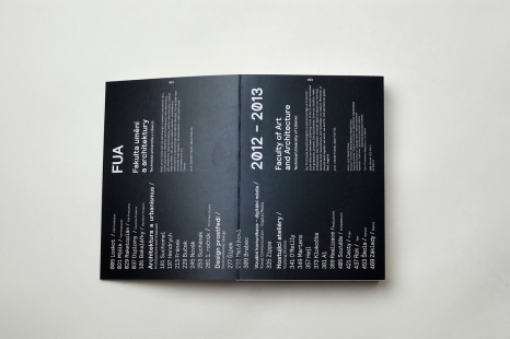 Book FUA – the first yearbook of the Liberec School of Architecture - foto: Roman Dobeš / www.romandobes.eu