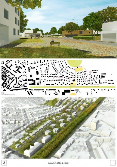 New form of the barracks area in Jičín - competition results - 1. price: CUBOID ARCHITEKTI s.r.o.