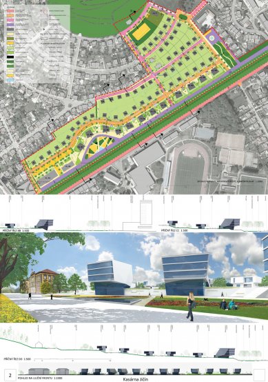 New form of the barracks area in Jičín - competition results - 3rd place: Hlaváček – architects, s.r.o.