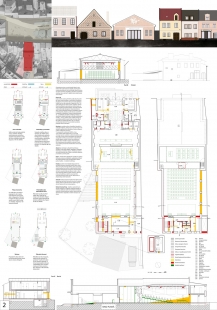 Přestavba objektu kina v Plané - výsledky soutěže - Odměna snížená (8 tis. Kč): Ing. arch. Petr Synovec, Bc. Martin Josek, Bc. Jakub Sládeček, Bc. Eduard Sojka