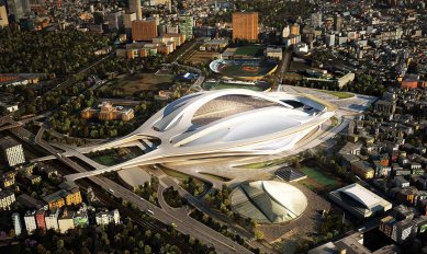 Tokio řeší spory kolem budoucího Olympijského stadionu - foto: Zaha Hadid Architects