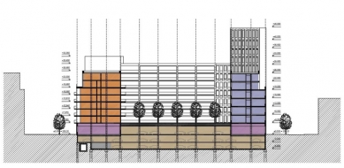 Brněnský Palác Trnitá se má začít stavět za rok - Řez - foto: Pelčák a partner, s.r.o. 