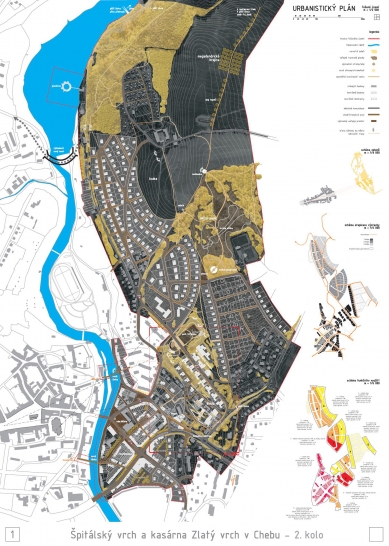 Špitálský vrch a kasárna Zlatý vrch v Chebu – výsledky soutěže - Odměna: Ing.arch. Jan Červený, Ing.arch. Václav Kruliš, Ing.arch. Jaroslav Aust