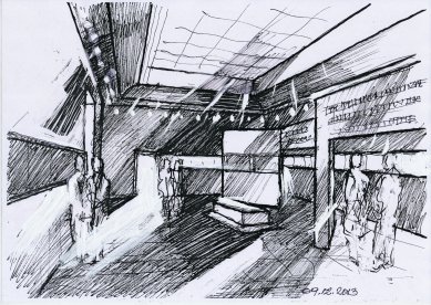 Zvi Hecker in the Ostrava House of Art - Sketch of the exhibition installation in Ostrava