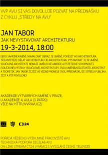 Středy na AVU : Jan Tabor - Jak nevystavovat architekturu