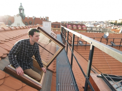 The Vršovice Castle has unique skylights - Roof access window Solara SIDE