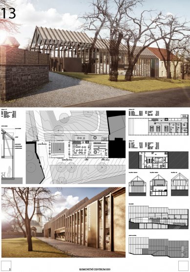 Komunitní centrum Hloubětínská 55 - výsledky soutěže - 1. cena – návrh č. 13 - foto: Ing. arch. Zbyněk Ryška, Ing. arch. Aleš Břečka – Brno, Kolín / Česká republika