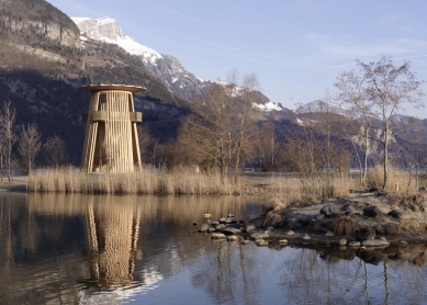 To the exhibition of Gion Caminada in České Budějovice - <em>Observation tower Reussdelta</em> - foto: Lucia Degonda