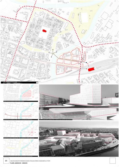 Results of the "Plzeň, Americká - Sirková" competition - 2. price: 150,000 CZK - foto: autorský tým: Ing. arch. Pavel Buryška, Bc. Zdeňka Havlová, Ing. arch. Robert Jelínek, Ing. akad. arch. Václav Králíček, Ing. arch. Barbora Mikitová